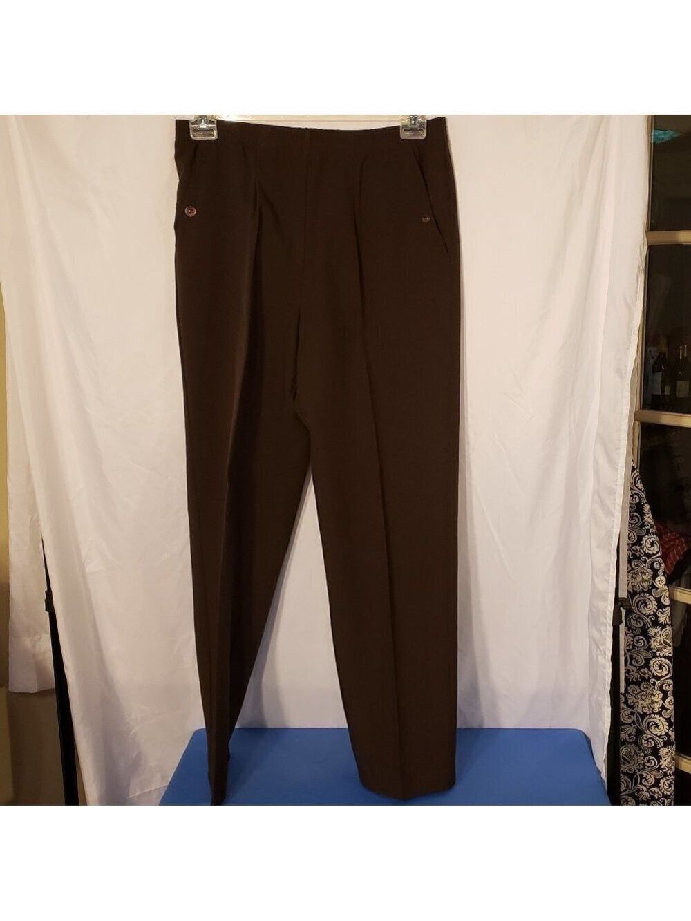 Ladies TRADITION Elastic Waist Latte Brown Pants - 10